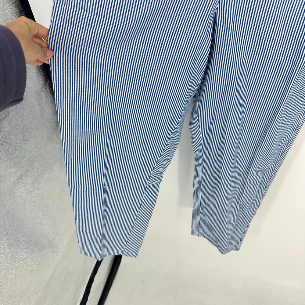 Outerknown Womens Overall Jumpsuit Size M Blue Stripe Linen Coastal Minimalist - Picture 9 of 16